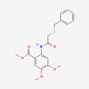 molecular formula C19H21NO5S B4386875 methyl 2-{[(benzylthio)acetyl]amino}-4,5-dimethoxybenzoate 