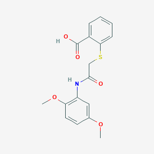 molecular formula C17H17NO5S B4386878 2-({2-[(2,5-dimethoxyphenyl)amino]-2-oxoethyl}thio)benzoic acid 