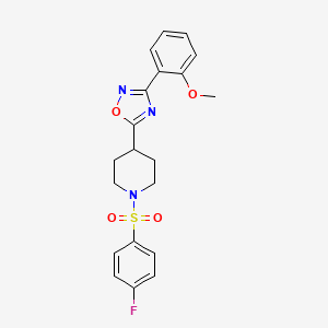 molecular formula C20H20FN3O4S B4386886 1-[(4-fluorophenyl)sulfonyl]-4-[3-(2-methoxyphenyl)-1,2,4-oxadiazol-5-yl]piperidine 