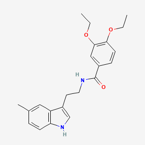 molecular formula C22H26N2O3 B4386933 3,4-diethoxy-N-[2-(5-methyl-1H-indol-3-yl)ethyl]benzamide 