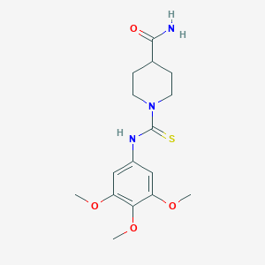 molecular formula C16H23N3O4S B4386950 1-{[(3,4,5-trimethoxyphenyl)amino]carbonothioyl}-4-piperidinecarboxamide 