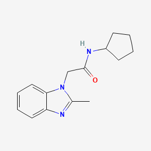 molecular formula C15H19N3O B4386956 N-cyclopentyl-2-(2-methyl-1H-benzimidazol-1-yl)acetamide 