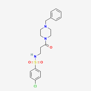molecular formula C20H24ClN3O3S B4387045 N-[3-(4-benzyl-1-piperazinyl)-3-oxopropyl]-4-chlorobenzenesulfonamide 