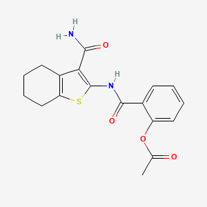 molecular formula C18H18N2O4S B4387047 2-({[3-(aminocarbonyl)-4,5,6,7-tetrahydro-1-benzothien-2-yl]amino}carbonyl)phenyl acetate 