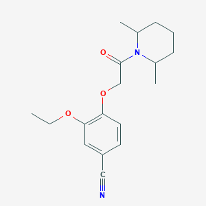 molecular formula C18H24N2O3 B4387061 4-[2-(2,6-dimethyl-1-piperidinyl)-2-oxoethoxy]-3-ethoxybenzonitrile 
