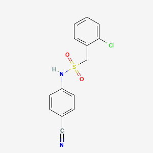 molecular formula C14H11ClN2O2S B4387067 1-(2-chlorophenyl)-N-(4-cyanophenyl)methanesulfonamide 