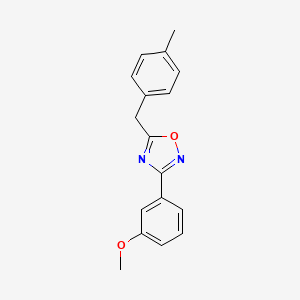 molecular formula C17H16N2O2 B4387071 3-(3-methoxyphenyl)-5-(4-methylbenzyl)-1,2,4-oxadiazole 