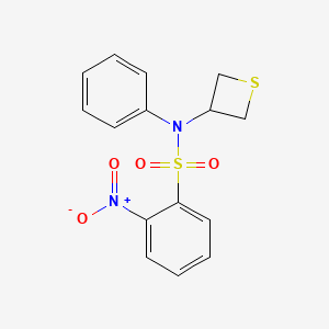 molecular formula C15H14N2O4S2 B4387085 2-nitro-N-phenyl-N-3-thietanylbenzenesulfonamide 