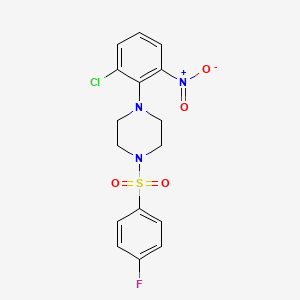 molecular formula C16H15ClFN3O4S B4387096 1-(2-chloro-6-nitrophenyl)-4-[(4-fluorophenyl)sulfonyl]piperazine 