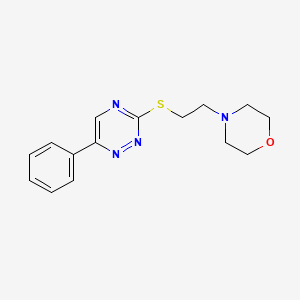 molecular formula C15H18N4OS B4387141 3-{[2-(4-morpholinyl)ethyl]thio}-6-phenyl-1,2,4-triazine 