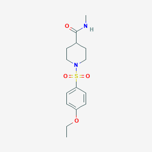 molecular formula C15H22N2O4S B4387144 1-[(4-ethoxyphenyl)sulfonyl]-N-methyl-4-piperidinecarboxamide 