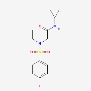 molecular formula C13H17FN2O3S B4387170 N~1~-cyclopropyl-N~2~-ethyl-N~2~-[(4-fluorophenyl)sulfonyl]glycinamide 