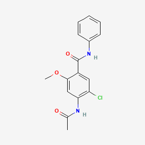 molecular formula C16H15ClN2O3 B4387176 4-(acetylamino)-5-chloro-2-methoxy-N-phenylbenzamide 