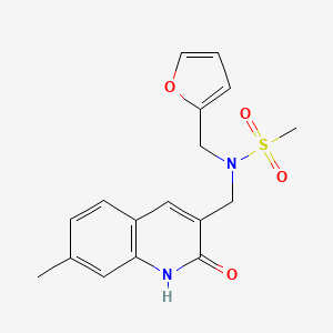 molecular formula C17H18N2O4S B4387197 N-(2-furylmethyl)-N-[(2-hydroxy-7-methyl-3-quinolinyl)methyl]methanesulfonamide 