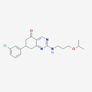 molecular formula C20H24ClN3O2 B4387215 7-(3-chlorophenyl)-2-[(3-isopropoxypropyl)amino]-7,8-dihydro-5(6H)-quinazolinone 