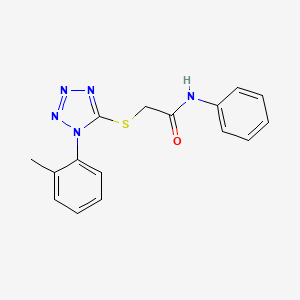 molecular formula C16H15N5OS B4387222 2-{[1-(2-methylphenyl)-1H-tetrazol-5-yl]thio}-N-phenylacetamide 