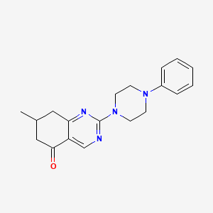 molecular formula C19H22N4O B4387228 7-methyl-2-(4-phenyl-1-piperazinyl)-7,8-dihydro-5(6H)-quinazolinone 
