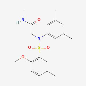 molecular formula C19H24N2O4S B4387229 2-(N-(2-methoxy-5-methylphenyl)sulfonyl-3,5-dimethylanilino)-N-methylacetamide 