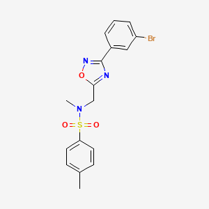 molecular formula C17H16BrN3O3S B4387234 N-{[3-(3-bromophenyl)-1,2,4-oxadiazol-5-yl]methyl}-N,4-dimethylbenzenesulfonamide 