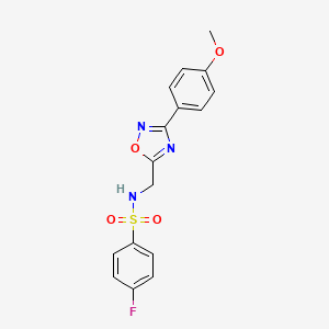 molecular formula C16H14FN3O4S B4387240 4-fluoro-N-{[3-(4-methoxyphenyl)-1,2,4-oxadiazol-5-yl]methyl}benzenesulfonamide 