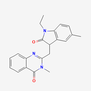 molecular formula C21H21N3O2 B4387247 2-[(1-ethyl-5-methyl-2-oxo-2,3-dihydro-1H-indol-3-yl)methyl]-3-methyl-4(3H)-quinazolinone 