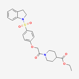 molecular formula C24H28N2O6S B4387250 ethyl 1-{[4-(2,3-dihydro-1H-indol-1-ylsulfonyl)phenoxy]acetyl}-4-piperidinecarboxylate 