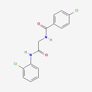 molecular formula C15H12Cl2N2O2 B4387265 4-chloro-N-{2-[(2-chlorophenyl)amino]-2-oxoethyl}benzamide 