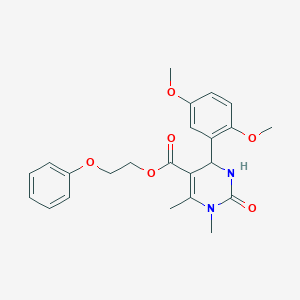 molecular formula C23H26N2O6 B438728 2-Phenoxyethyl 4-(2,5-dimethoxyphenyl)-1,6-dimethyl-2-oxo-1,2,3,4-tetrahydro-5-pyrimidinecarboxylate CAS No. 313969-43-6