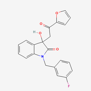 1-(3-fluorobenzyl)-3-[2-(2-furyl)-2-oxoethyl]-3-hydroxy-1,3-dihydro-2H-indol-2-one