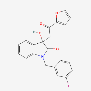 molecular formula C21H16FNO4 B4387282 1-(3-fluorobenzyl)-3-[2-(2-furyl)-2-oxoethyl]-3-hydroxy-1,3-dihydro-2H-indol-2-one 