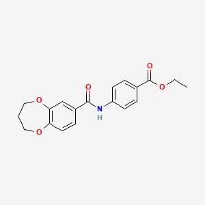 molecular formula C19H19NO5 B4387289 ethyl 4-[(3,4-dihydro-2H-1,5-benzodioxepin-7-ylcarbonyl)amino]benzoate 