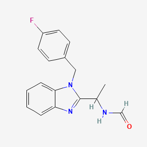 molecular formula C17H16FN3O B4387290 {1-[1-(4-fluorobenzyl)-1H-benzimidazol-2-yl]ethyl}formamide 