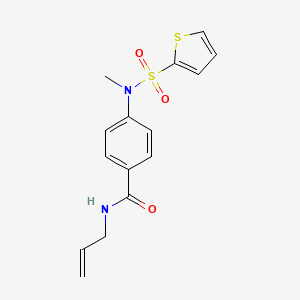 molecular formula C15H16N2O3S2 B4387295 N-allyl-4-[methyl(2-thienylsulfonyl)amino]benzamide 