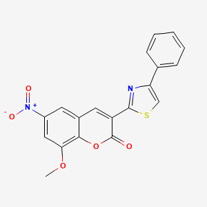 molecular formula C19H12N2O5S B4387310 8-methoxy-6-nitro-3-(4-phenyl-1,3-thiazol-2-yl)-2H-chromen-2-one 