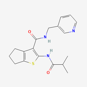 molecular formula C18H21N3O2S B4387321 2-(isobutyrylamino)-N-(3-pyridinylmethyl)-5,6-dihydro-4H-cyclopenta[b]thiophene-3-carboxamide 