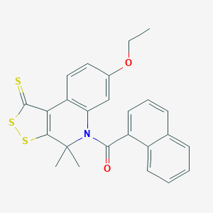 molecular formula C25H21NO2S3 B438733 7-ethoxy-4,4-dimethyl-5-(1-naphthoyl)-4,5-dihydro-1H-[1,2]dithiolo[3,4-c]quinoline-1-thione CAS No. 309293-42-3