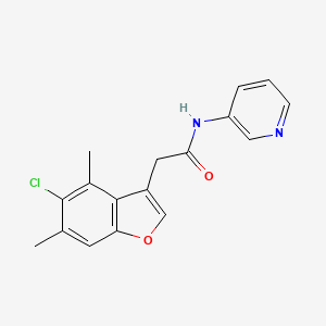 molecular formula C17H15ClN2O2 B4387338 2-(5-chloro-4,6-dimethyl-1-benzofuran-3-yl)-N-3-pyridinylacetamide 