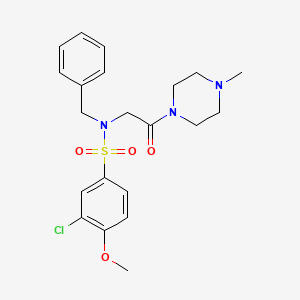 molecular formula C21H26ClN3O4S B4387343 N-benzyl-3-chloro-4-methoxy-N-[2-(4-methyl-1-piperazinyl)-2-oxoethyl]benzenesulfonamide 