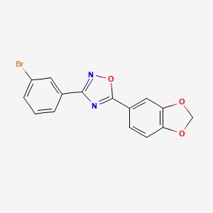 molecular formula C15H9BrN2O3 B4387351 5-(1,3-benzodioxol-5-yl)-3-(3-bromophenyl)-1,2,4-oxadiazole 