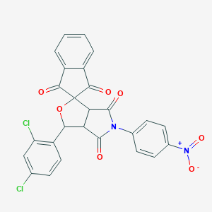 1-(2,4-dichlorophenyl)-5-(4-nitrophenyl)spiro[3a,6a-dihydro-1H-furo[3,4-c]pyrrole-3,2'-indene]-1',3',4,6-tetrone