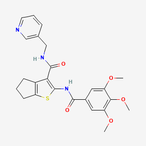 molecular formula C24H25N3O5S B4387384 N-(3-pyridinylmethyl)-2-[(3,4,5-trimethoxybenzoyl)amino]-5,6-dihydro-4H-cyclopenta[b]thiophene-3-carboxamide 