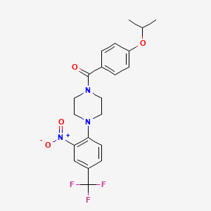 molecular formula C21H22F3N3O4 B4387399 1-(4-isopropoxybenzoyl)-4-[2-nitro-4-(trifluoromethyl)phenyl]piperazine 