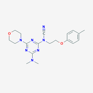 molecular formula C19H25N7O2 B4387410 [4-(dimethylamino)-6-(4-morpholinyl)-1,3,5-triazin-2-yl][2-(4-methylphenoxy)ethyl]cyanamide 