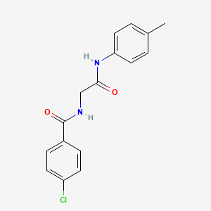 molecular formula C16H15ClN2O2 B4387411 4-chloro-N-{2-[(4-methylphenyl)amino]-2-oxoethyl}benzamide 