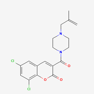 molecular formula C18H18Cl2N2O3 B4387422 6,8-dichloro-3-{[4-(2-methyl-2-propen-1-yl)-1-piperazinyl]carbonyl}-2H-chromen-2-one 