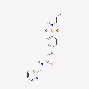 molecular formula C18H23N3O4S B4387442 2-{4-[(butylamino)sulfonyl]phenoxy}-N-(2-pyridinylmethyl)acetamide 