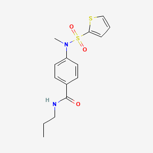 molecular formula C15H18N2O3S2 B4387458 4-[methyl(2-thienylsulfonyl)amino]-N-propylbenzamide 