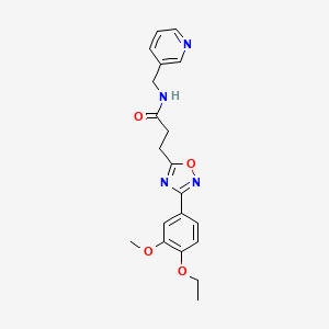 molecular formula C20H22N4O4 B4387486 3-[3-(4-ethoxy-3-methoxyphenyl)-1,2,4-oxadiazol-5-yl]-N-(3-pyridinylmethyl)propanamide 