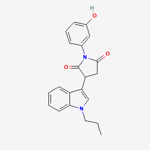 molecular formula C21H20N2O3 B4387494 1-(3-hydroxyphenyl)-3-(1-propyl-1H-indol-3-yl)-2,5-pyrrolidinedione 