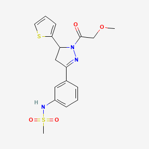 molecular formula C17H19N3O4S2 B4387509 N-{3-[1-(methoxyacetyl)-5-(2-thienyl)-4,5-dihydro-1H-pyrazol-3-yl]phenyl}methanesulfonamide 